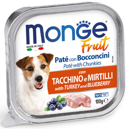 Monge Fruit Pate and Crunkies Adult Dog Turkey and blueberry 100 г