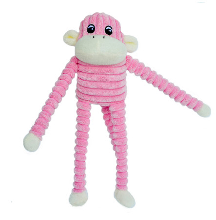 ZippyPaws Spencer the Crinkle Monkey – Small Pink М'яка іграшка для собак Мавпа