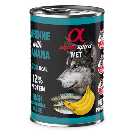 Alpha Spirit Dog Adult Sardine with Banana консерва 400 г
