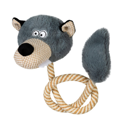 Collar GiGwi ECO FRIENDZ Іграшка для собак Вовк з пискавкою та мотузкою 76 см