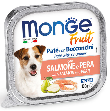 Monge Fruit Pate and Crunkies Adult Dog Salmon and pear 100 г