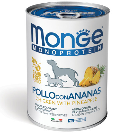 Monge Monoprotein Dog Pate Chicken with Pineapple 400 г