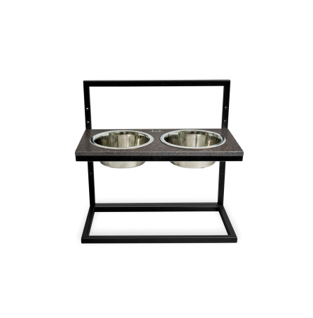 Миска Harley and Cho на підставці з регульованою висотою для собак Lift Black Stone + Black L