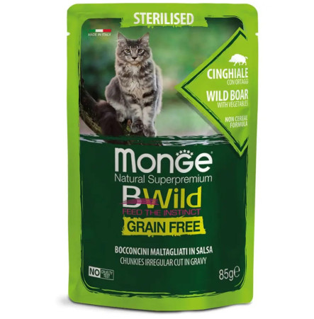 Monge Cat Вwild Grain Free Wet Sterilised Wild boar with vegetables 85 г