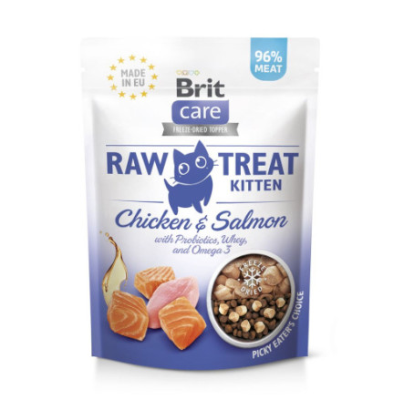 Brit Care Kitten Raw Treat freeze-dried Ласощі для кошенят з куркою і лососем 40 г