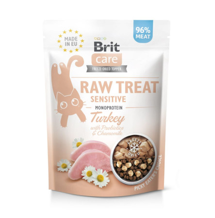 Brit Care Cat Raw Treat freeze-dried Sensitive Ласощі для котів із чутливим травленням з індичкою 40 г