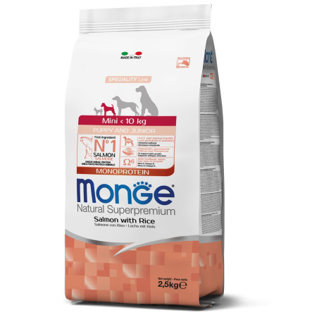 Monge Speciality Line Dog Mini Puppy & Junior Monoprotein Salmon with Rice 2,5 кг
